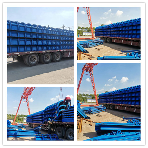 河南鋼模板廠家加工的圓柱模板發往明雞項目工地