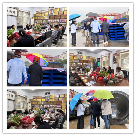 歡迎濟(jì)新項目部一分部冒雨到河南偉志鋼模板廠家驗收圓柱模板